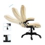 Silla de oficina de cuero sintético color crema de vidaXL, Sillas de oficina - Ref: Foro24-20234, Precio: 213,26 €, Descuento: %