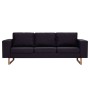 Black fabric 3-seater sofa by vidaXL, Sofas - Ref: Foro24-281390, Price: 496,79 €, Discount: %