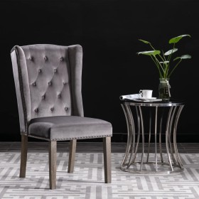 Gray velvet dining chair by vidaXL, dining chairs - Ref: Foro24-287951, Price: 184,99 €, Discount: %