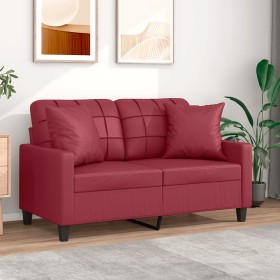 2-Sitzer-Sofa mit Kunstlederkissen rot rot 120 cm von vidaXL, Sofas - Ref: Foro24-3200801, Preis: 249,02 €, Rabatt: %