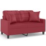 2-seater sofa with red wine synthetic leather cushions, 120 cm. by vidaXL, Sofas - Ref: Foro24-3200801, Price: 257,69 €, Disc...