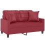 2-seater sofa with red wine synthetic leather cushions, 120 cm. by vidaXL, Sofas - Ref: Foro24-3200801, Price: 257,69 €, Disc...