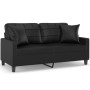 2-Sitzer-Sofa mit schwarzen Kunstlederkissen 140 cm von vidaXL, Sofas - Ref: Foro24-3200803, Preis: 271,04 €, Rabatt: %