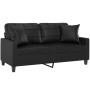 2-Sitzer-Sofa mit schwarzen Kunstlederkissen 140 cm von vidaXL, Sofas - Ref: Foro24-3200803, Preis: 271,04 €, Rabatt: %