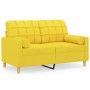 Sofá de 2 plazas con cojines tela amarillo claro 120 cm de vidaXL, Sofás - Ref: Foro24-3200779, Precio: 217,99 €, Descuento: %