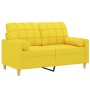 Sofá de 2 plazas con cojines tela amarillo claro 120 cm de vidaXL, Sofás - Ref: Foro24-3200779, Precio: 217,99 €, Descuento: %