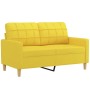 Sofá de 2 plazas con cojines tela amarillo claro 120 cm de vidaXL, Sofás - Ref: Foro24-3200779, Precio: 231,90 €, Descuento: %