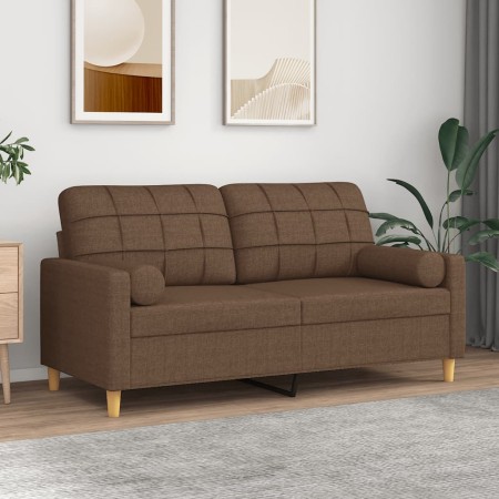 2-Sitzer-Sofa mit braunen Stoffkissen 140 cm von vidaXL, Sofas - Ref: Foro24-3200785, Preis: 241,19 €, Rabatt: %