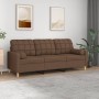 3-seater sofa with brown fabric cushions 180 cm by vidaXL, Sofas - Ref: Foro24-3200793, Price: 321,52 €, Discount: %