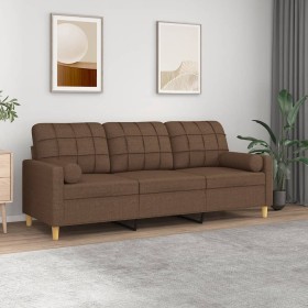 3-Sitzer-Sofa mit braunen Stoffkissen 180 cm von vidaXL, Sofas - Ref: Foro24-3200793, Preis: 319,34 €, Rabatt: %