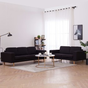 2-piece black fabric sofa set by vidaXL, Sofas - Ref: Foro24-276863, Price: 867,19 €, Discount: %