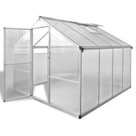 Reinforced aluminum greenhouse with base structure 6.05 m² by vidaXL, Greenhouses - Ref: Foro24-41318, Price: 370,11 €, Disco...