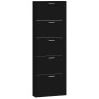 Mueble zapatero madera contrachapada negro 59x17x169 cm de vidaXL, Zapateros y organizadores de calzado - Ref: Foro24-342512,...