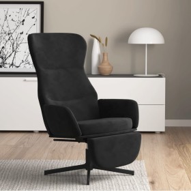 Sillón de relax con reposapiés terciopelo negro de vidaXL, Sillones - Ref: Foro24-3097501, Precio: 136,99 €, Descuento: %