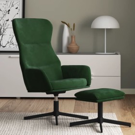 Sillón de relax con reposapiés terciopelo verde oscuro de vidaXL, Sillones - Ref: Foro24-3097486, Precio: 154,99 €, Descuento: %