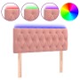 Pink velvet headboard with LED 100x7x78/88 cm by vidaXL, Headboards and footboards - Ref: Foro24-3121995, Price: 59,98 €, Dis...