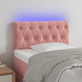 Pink velvet headboard with LED 80x7x78/88 cm by vidaXL, Headboards and footboards - Ref: Foro24-3121983, Price: 53,99 €, Disc...