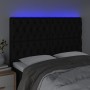 Kopfteil mit LED-Beleuchtung, schwarzer Stoff, 144 x 7 x 118/128 cm von vidaXL, Kopf- und Fußteile - Ref: Foro24-3122760, Pre...