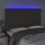 Headboard with LED lights taupe gray fabric 144x7x118/128 cm by vidaXL, Headboards and footboards - Ref: Foro24-3122762, Pric...