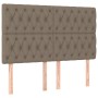 Headboard with LED lights taupe gray fabric 144x7x118/128 cm by vidaXL, Headboards and footboards - Ref: Foro24-3122762, Pric...