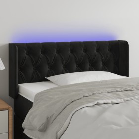 Kopfteil aus schwarzem Samt mit LED 103x16x78/88 cm von vidaXL, Kopf- und Fußteile - Ref: Foro24-3123616, Preis: 67,99 €, Rab...