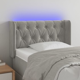 Light gray velvet headboard with LED 83x16x78/88 cm by vidaXL, Headboards and footboards - Ref: Foro24-3123602, Price: 63,84 ...