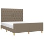 Estructura de cama con cabecero de tela gris taupe 140x190 cm de vidaXL, Camas y somieres - Ref: Foro24-3125296, Precio: 251,...