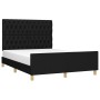 Estructura de cama con cabecero de tela negro 140x190 cm de vidaXL, Camas y somieres - Ref: Foro24-3125294, Precio: 278,30 €,...