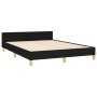 Estructura de cama con cabecero de tela negro 140x190 cm de vidaXL, Camas y somieres - Ref: Foro24-3125294, Precio: 278,30 €,...