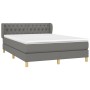 Cama box spring con colchón tela gris oscuro 140x200 cm de vidaXL, Camas y somieres - Ref: Foro24-3127046, Precio: 460,13 €, ...