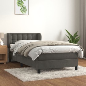 Cama box spring con colchón terciopelo gris oscuro 80x200 cm de vidaXL, Camas y somieres - Ref: Foro24-3127698, Precio: 276,8...