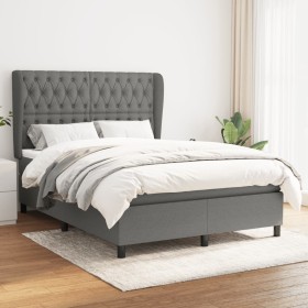 Cama box spring con colchón tela gris oscuro 140x200 cm de vidaXL, Camas y somieres - Ref: Foro24-3128206, Precio: 550,14 €, ...