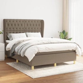 Box spring bed with taupe gray fabric mattress 140x200 cm by vidaXL, Beds and slatted bases - Ref: Foro24-3128769, Price: 615...