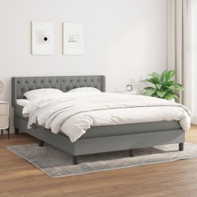 Cama box spring con colchón tela gris oscuro 140x190 cm de vidaXL, Camas y somieres - Ref: Foro24-3129946, Precio: 422,99 €, ...