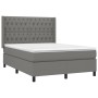 Cama box spring con colchón tela gris oscuro 140x190 cm de vidaXL, Camas y somieres - Ref: Foro24-3131666, Precio: 580,15 €, ...