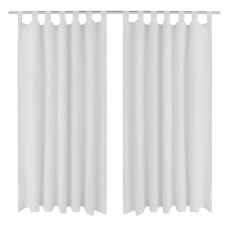 Micro-satin curtains with loops 2 units white 140x225 cm by vidaXL, Curtains and curtains - Ref: Foro24-130360, Price: 25,89 ...