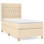 Cama box spring con colchón tela color crema 90x200 cm de vidaXL, Camas y somieres - Ref: Foro24-3132206, Precio: 383,82 €, D...