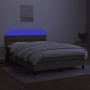 Box spring bed with mattress and LED lights taupe gray fabric 140x190 cm by vidaXL, Beds and slatted bases - Ref: Foro24-3133...