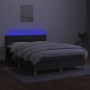 Box spring bed mattress and LED lights dark gray fabric 140x190 cm by vidaXL, Beds and slatted bases - Ref: Foro24-3133950, P...