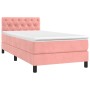 Box spring bed with mattress and LED pink velvet 80x200 cm by vidaXL, Beds and slatted bases - Ref: Foro24-3134554, Price: 29...