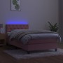 Box spring bed with mattress and LED pink velvet 80x200 cm by vidaXL, Beds and slatted bases - Ref: Foro24-3134554, Price: 29...