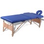 Klappbare Massageliege 2 Zonen, blaue Holzstruktur von vidaXL, Massageliegen - Ref: Foro24-110075, Preis: 140,02 €, Rabatt: %