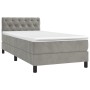 Cama box spring colchón y LED terciopelo gris claro 80x200 cm de vidaXL, Camas y somieres - Ref: Foro24-3134549, Precio: 312,...