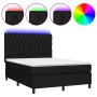 Cama box spring colchón y luces LED tela negro 140x200 cm de vidaXL, Camas y somieres - Ref: Foro24-3135119, Precio: 571,51 €...