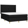 Box spring bed mattress and LED lights black fabric 140x200 cm by vidaXL, Beds and slatted bases - Ref: Foro24-3139119, Price...