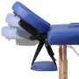 Klappbare Massageliege 2 Zonen, blaue Holzstruktur von vidaXL, Massageliegen - Ref: Foro24-110075, Preis: 140,02 €, Rabatt: %