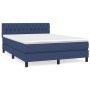 Box spring bed with blue fabric mattress 140x190 cm by vidaXL, Beds and slatted bases - Ref: Foro24-3140295, Price: 463,35 €,...