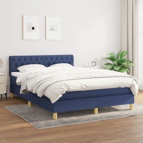 Boxspringbett mit blauer Stoffmatratze 140x200 cm von vidaXL, Betten und Lattenroste - Ref: Foro24-3140863, Preis: 444,43 €, ...