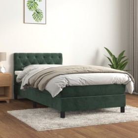 Cama box spring con colchón terciopelo verde oscuro 80x200 cm de vidaXL, Camas y somieres - Ref: Foro24-3141452, Precio: 282,...