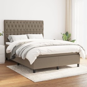 Cama box spring con colchón tela gris taupe 140x190 cm de vidaXL, Camas y somieres - Ref: Foro24-3142013, Precio: 575,62 €, D...